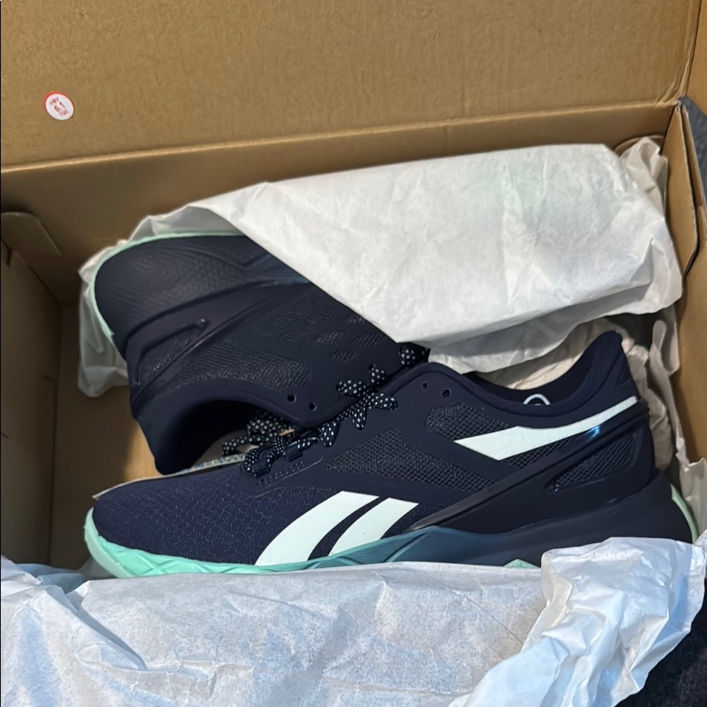 Women’s Reebok Navy and Mint Nanoflex